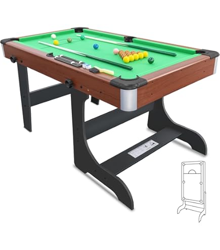 Amazon.co.jp: 5FT 折りたたみビリヤード台、ポータブル ビリヤード